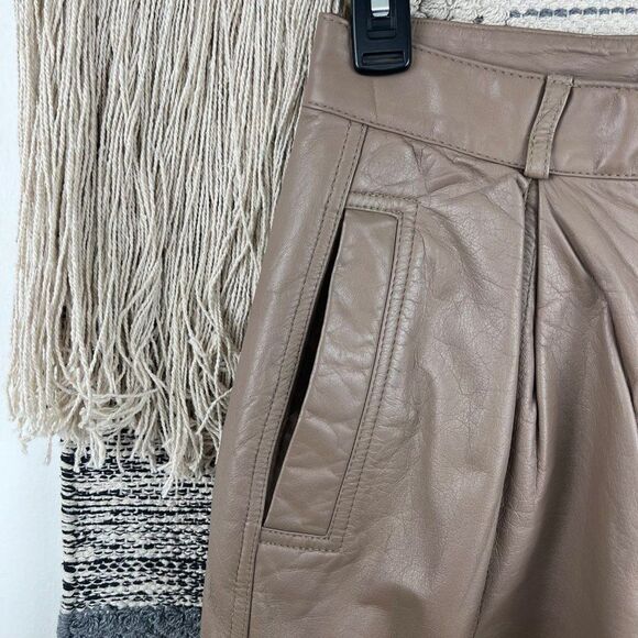 Toffs Women's Leather Taupe Vintage Y2K High Rise Pants Size 6 - Picture 6 of 9